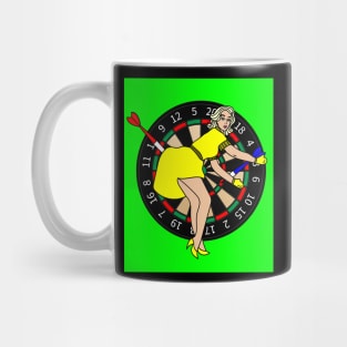 Dartboard Dart Player With Darts Arrows Mug